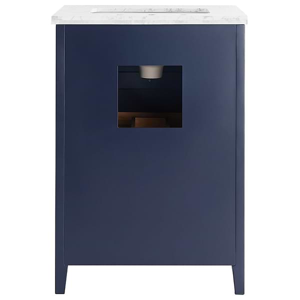 Iconic Navy and Gold 24" Single Vanity with Carrara Marble Top