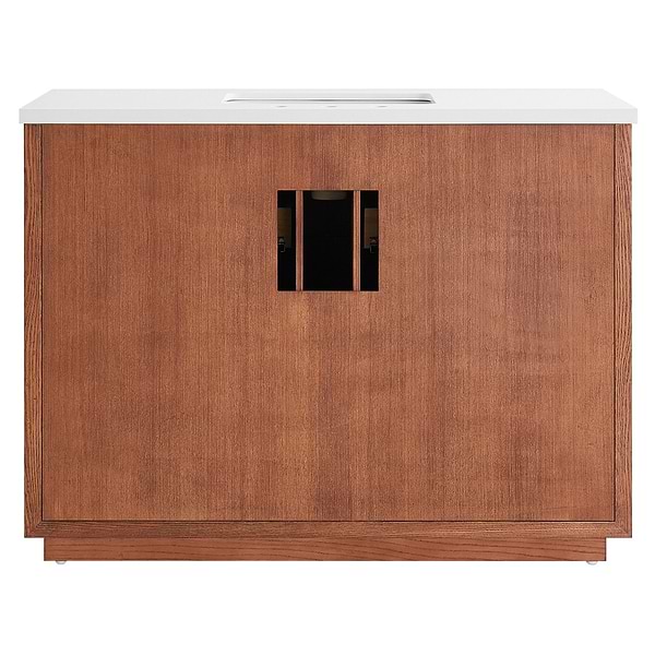 Marilyn Woodgrain 48" Single Vanity with Pure White Quartz Top