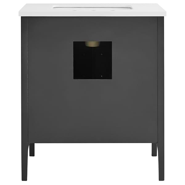 Province Charcoal and Gold 30" Single Vanity with Pure White Quartz Top