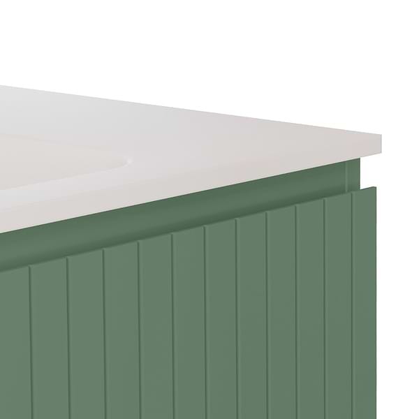 Adeline Forest Green 24" Single Vanity with Integrated Solid Surface Top