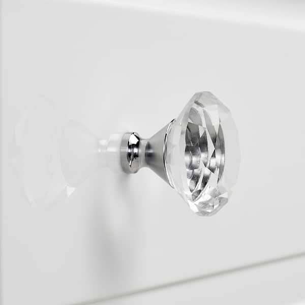 Alma White 30" Vanity with Chrome Legs & Knobs with Integrated White Solid Surface Top