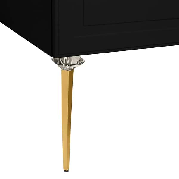 Alma Black 30" Vanity with Gold Legs & Knobs with Integrated White Solid Surface Top