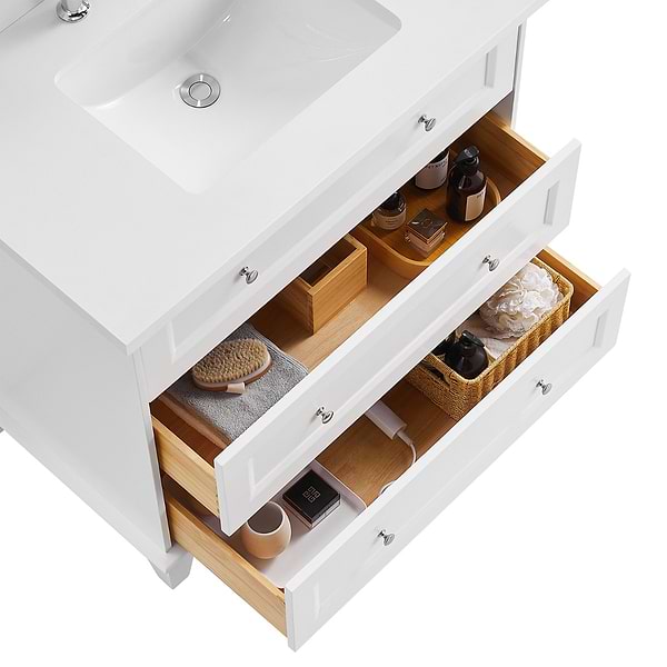 Close Out - Nora White 36" Single Vanity with Pure White Quartz Top