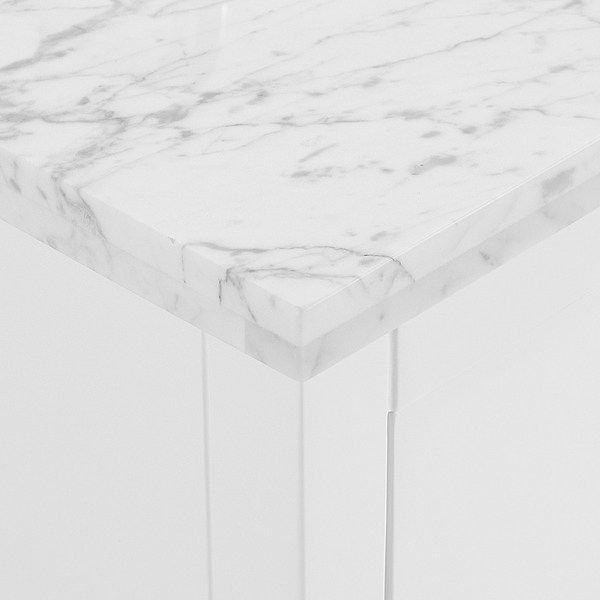 Iconic White and Silver 24" Single Vanity with Carrara Marble Top