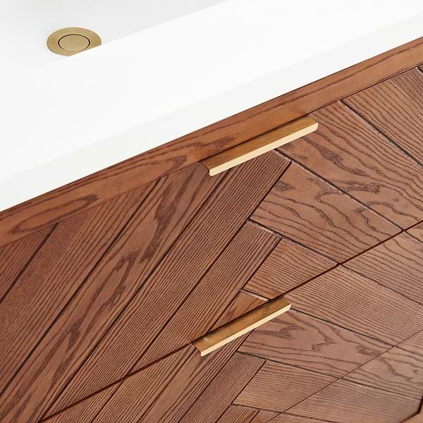 Marilyn Woodgrain 48" Single Vanity with Pure White Quartz Top