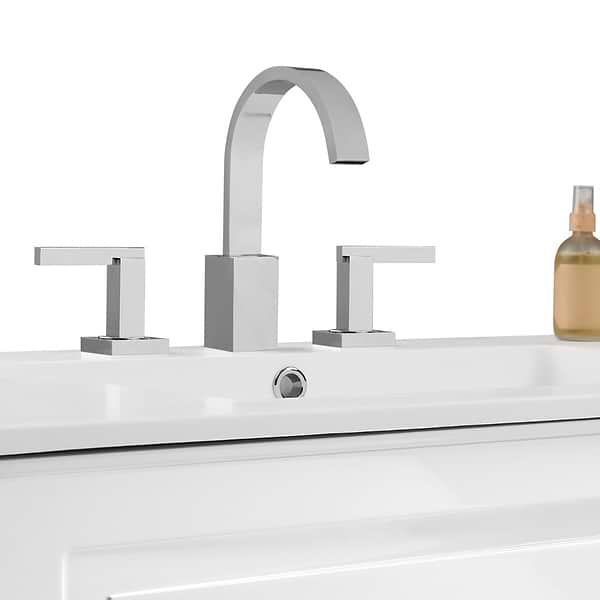 Alma White 30" Vanity with Chrome Legs & Knobs with Integrated White Solid Surface Top