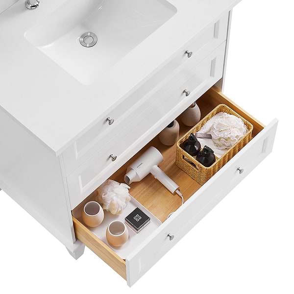 Close Out - Nora White 36" Single Vanity with Pure White Quartz Top