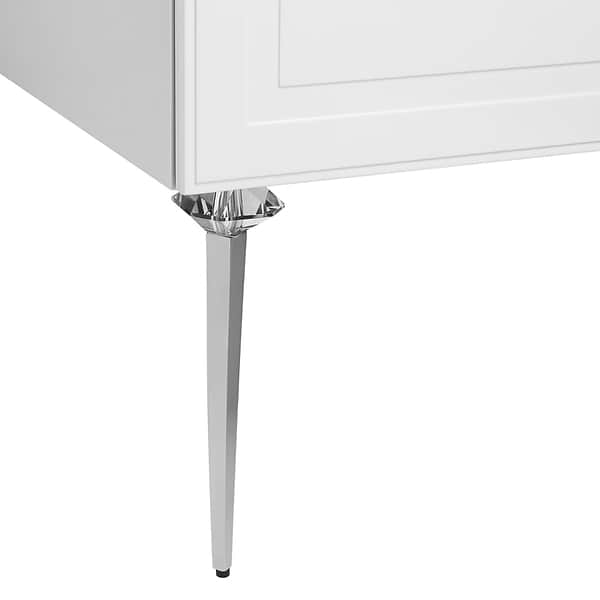 Alma White 30" Vanity with Chrome Legs & Knobs with Integrated White Solid Surface Top