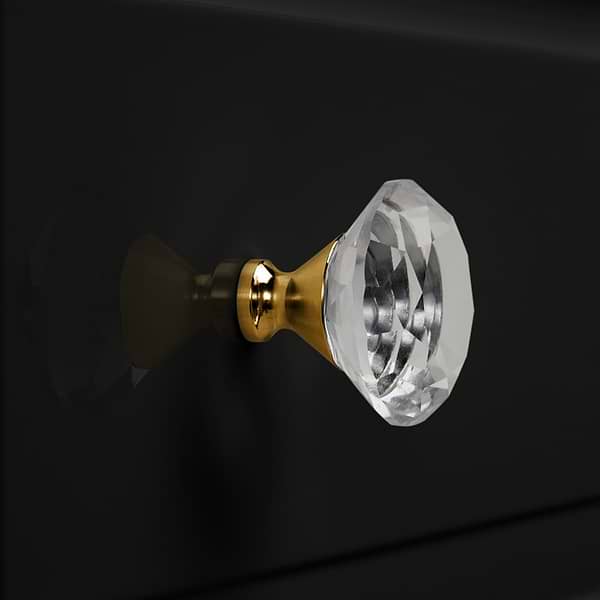 Alma Black 42" Vanity with Gold Legs & Knobs with Integrated White Solid Surface Top