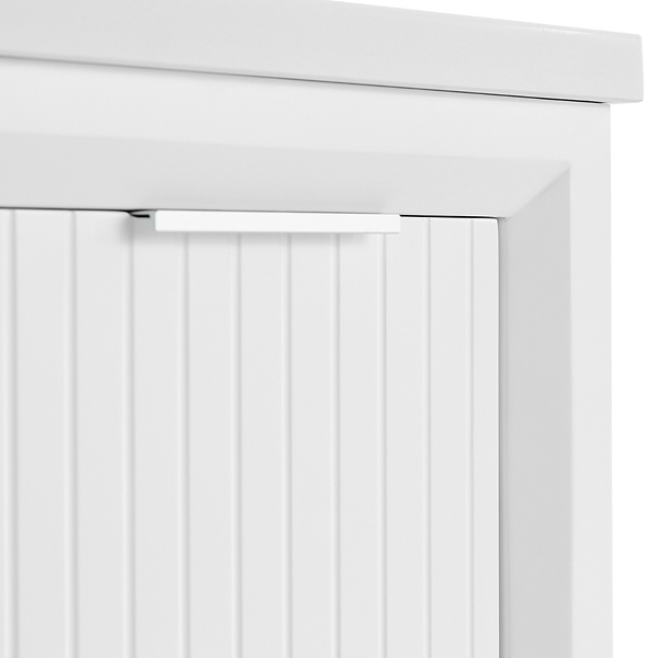 Bungalow White and Silver 36" Single Vanity with Pure White Quartz Top