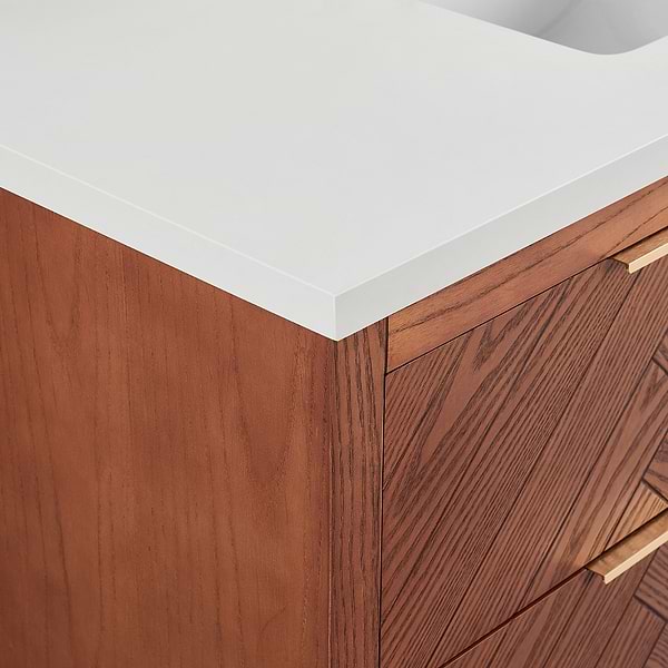 Marilyn Woodgrain 48" Single Vanity with Pure White Quartz Top