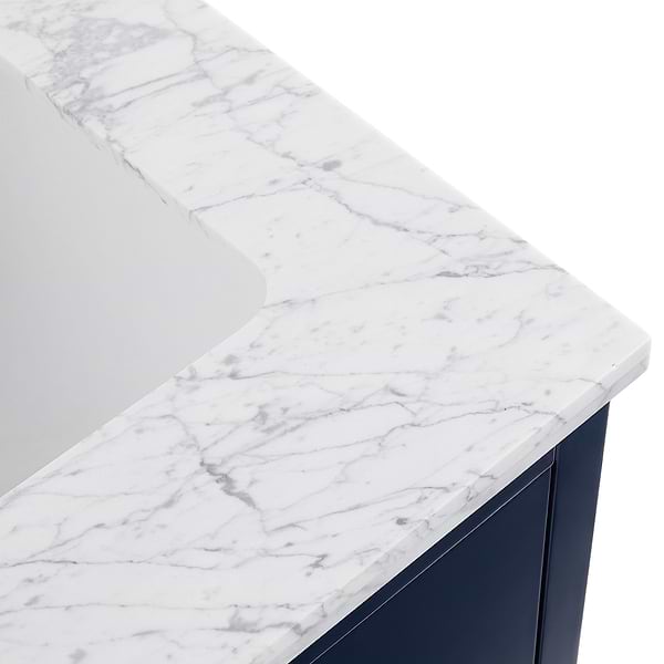 Iconic Navy and Gold 24" Single Vanity with Carrara Marble Top