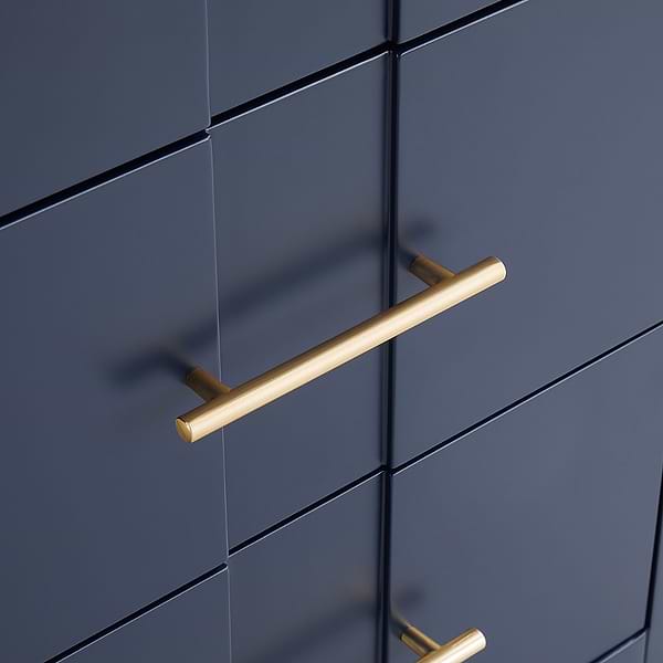 Iconic Navy and Gold 24" Single Vanity with Carrara Marble Top