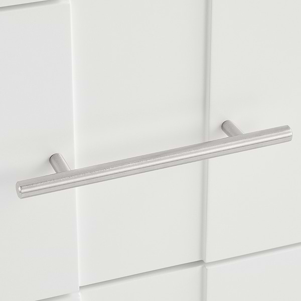 Iconic White and Silver 24" Single Vanity with Carrara Marble Top