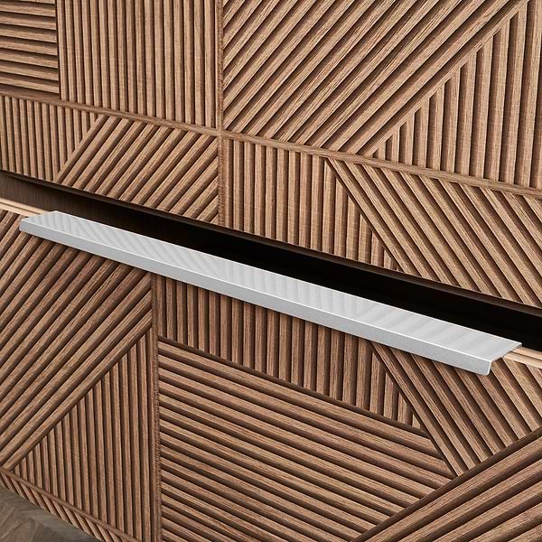 Close Out - Kora Geo Faux Fluted 40" Single Vanity with Silver Handles without Top