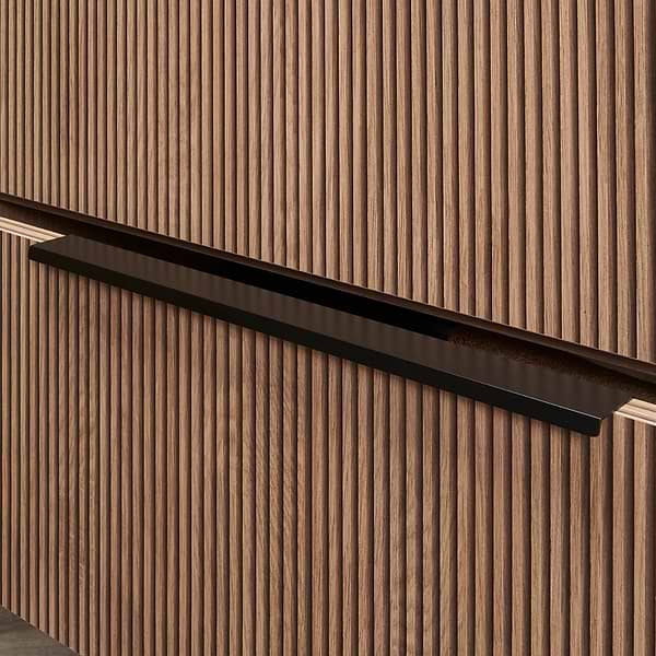 Kora Art Faux Fluted 32" Single Vanity with Black Handles without Top