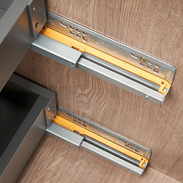 Close Out - Kora Geo Faux Fluted 32" Single Vanity with Integrated Black Ceramic Top & Gold Handles