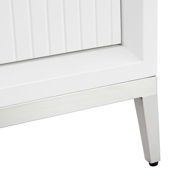 Bungalow White and Silver 36" Single Vanity with Carrara Marble Top