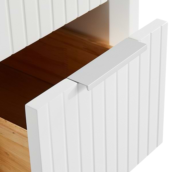 Bungalow White and Silver 36" Single Vanity with Pure White Quartz Top