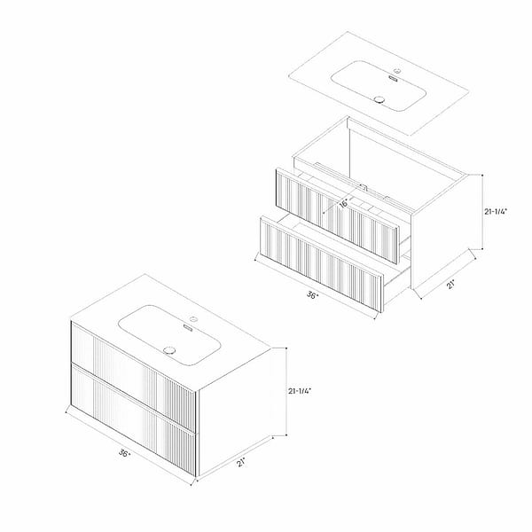 Astor Olive 36" Single Vanity without Top