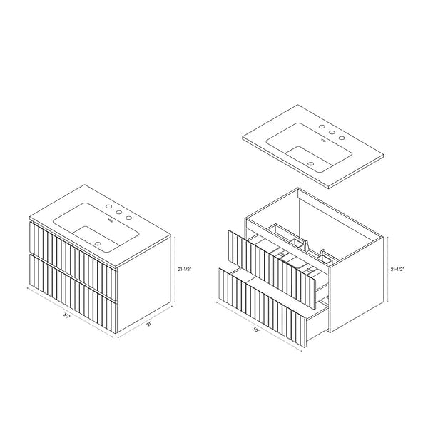 Adeline Rose Pink 30" Single Vanity without Top