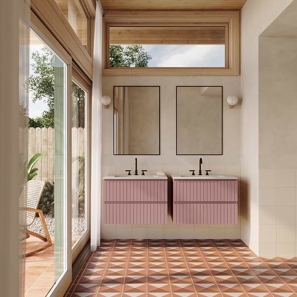 Adeline Rose Pink 30" Single Vanity with Integrated Solid Surface Top