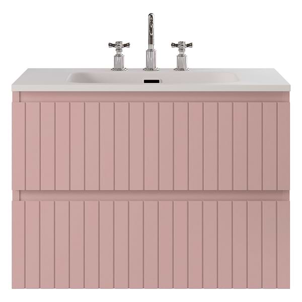 Adeline Rose Pink 30" Single Vanity with Integrated Solid Surface Top