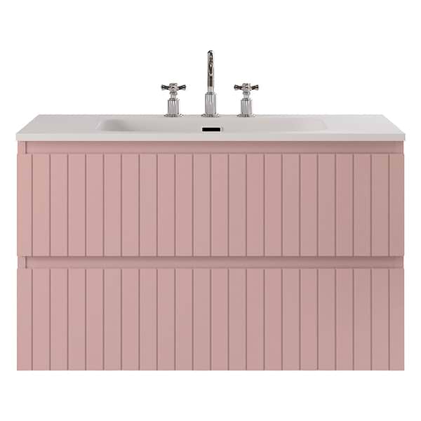 Adeline Rose Pink 36" Single Vanity with Integrated Solid Surface Top