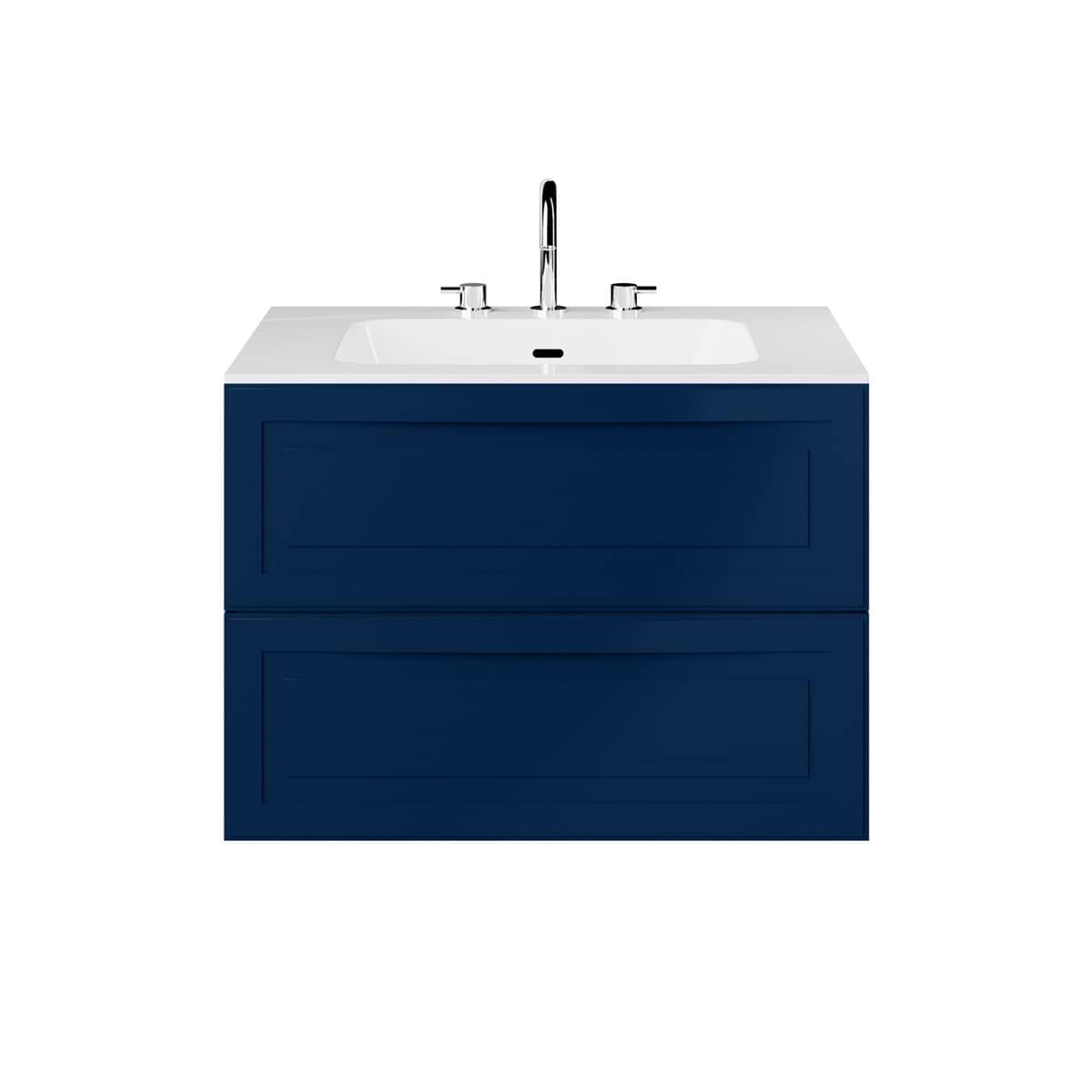 Alma Blue 30" Vanity with Integrated White Solid Surface Top 