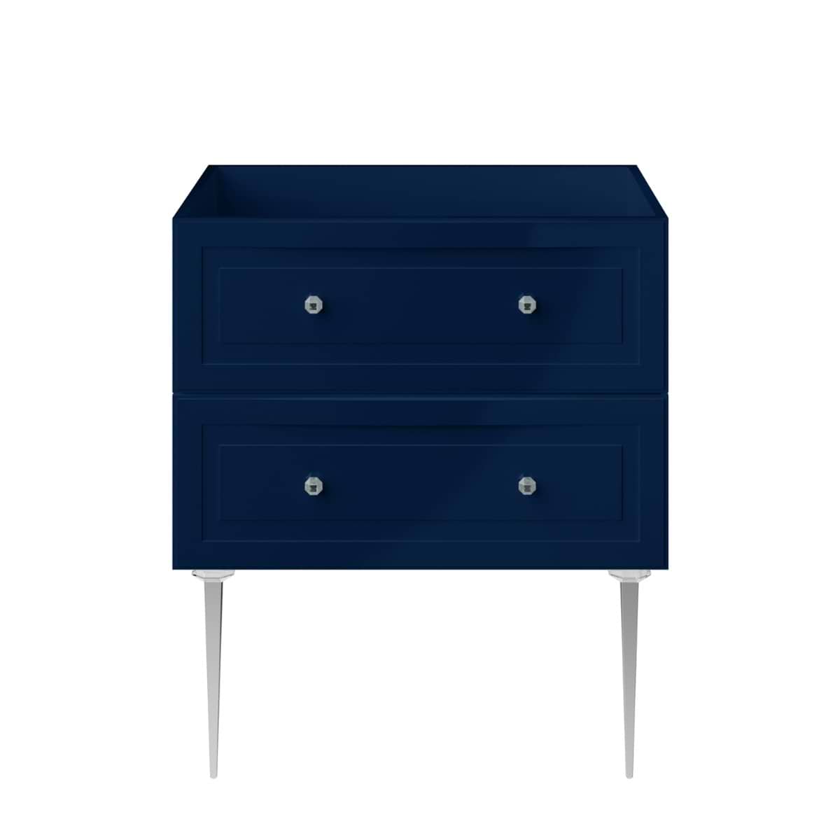 Alma Blue 30" Vanity with Chrome Legs & Knobs without Top 