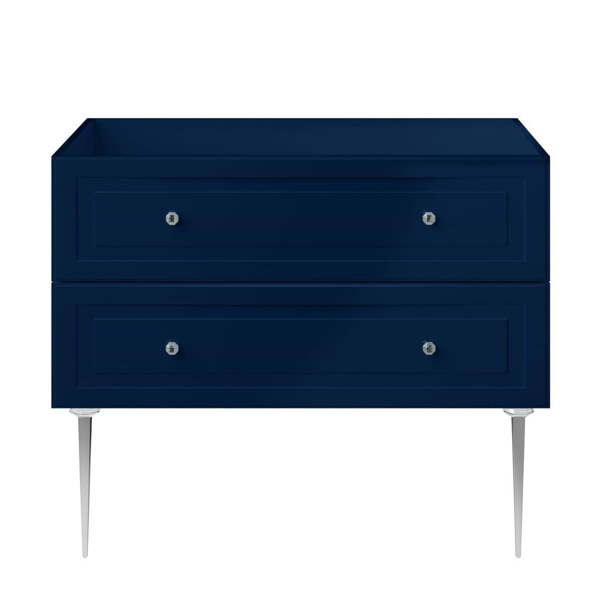 Alma Blue 42" Vanity with Chrome Legs & Knobs without Top 