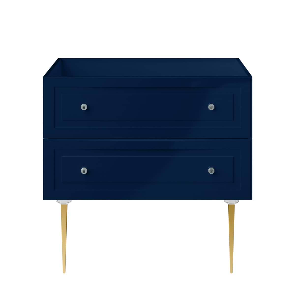 Alma Blue 36" Vanity with Gold Legs & Knobs without Top 