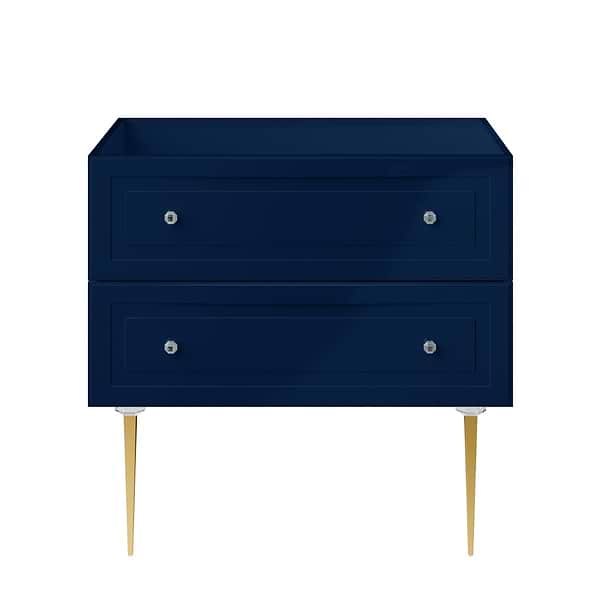 Alma Blue 36" Vanity with Gold Legs & Knobs without Top