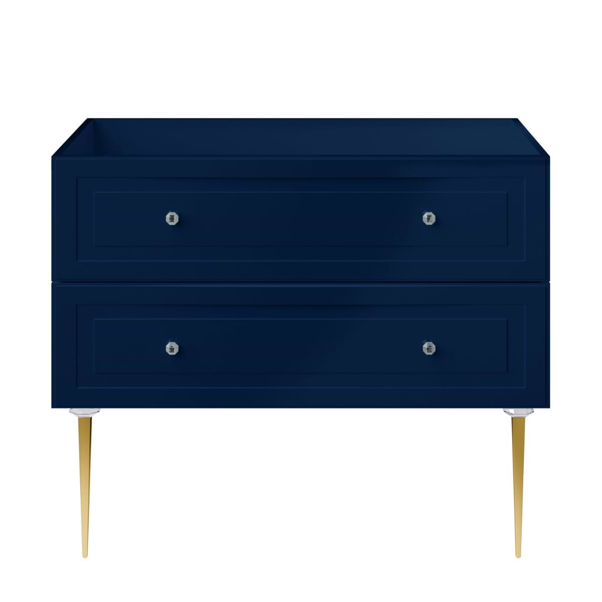 Alma Blue 42" Vanity with Gold Legs & Knobs without Top 