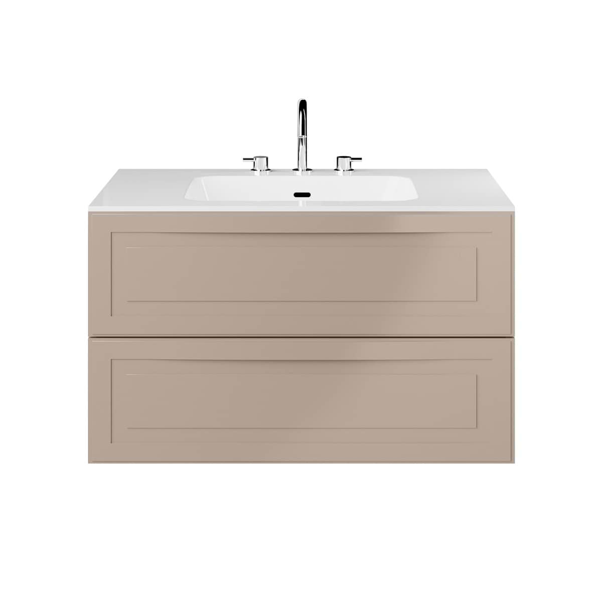 Alma Taupe 36" Vanity with Integrated White Solid Surface Top 