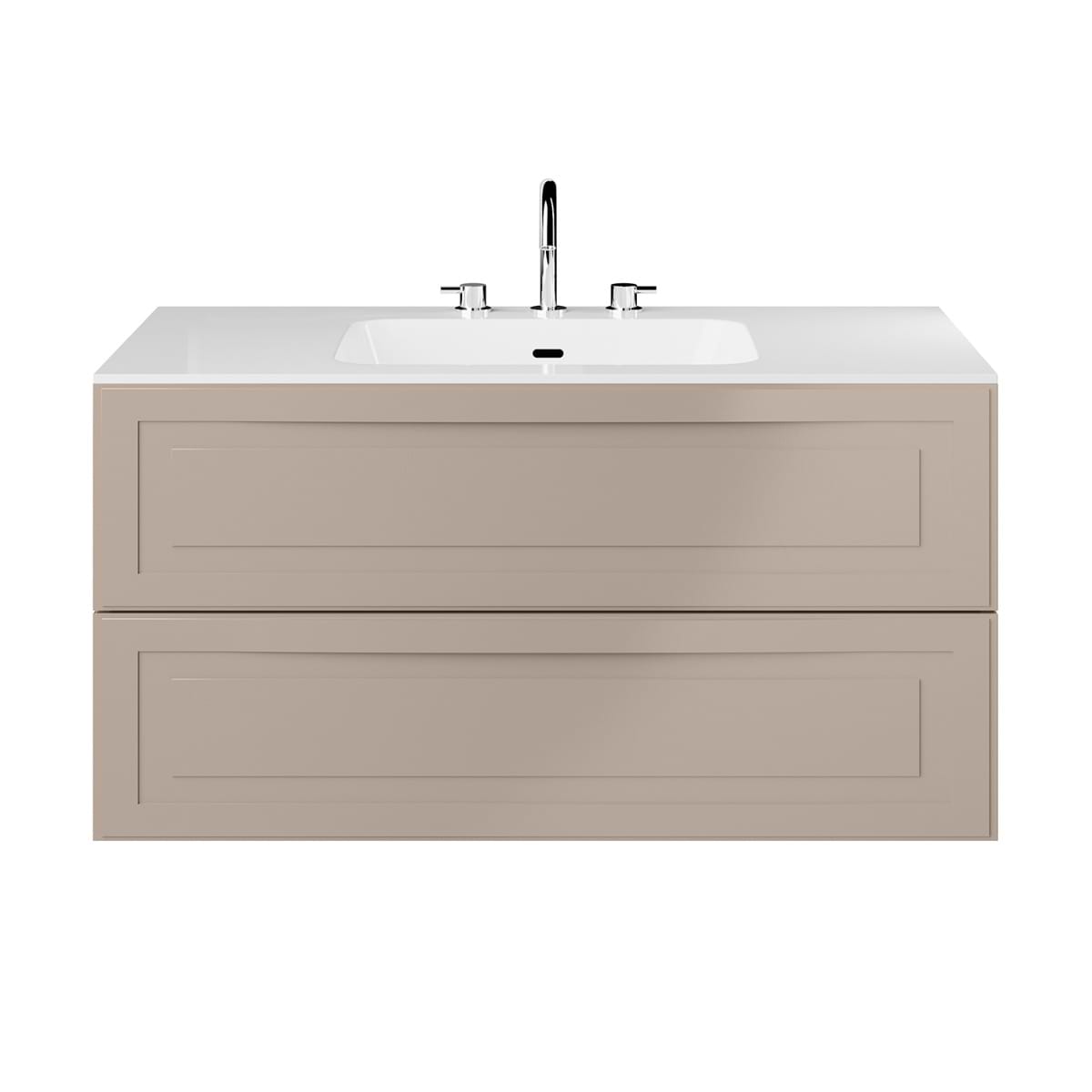 Alma Taupe 42" Vanity with Integrated White Solid Surface Top 
