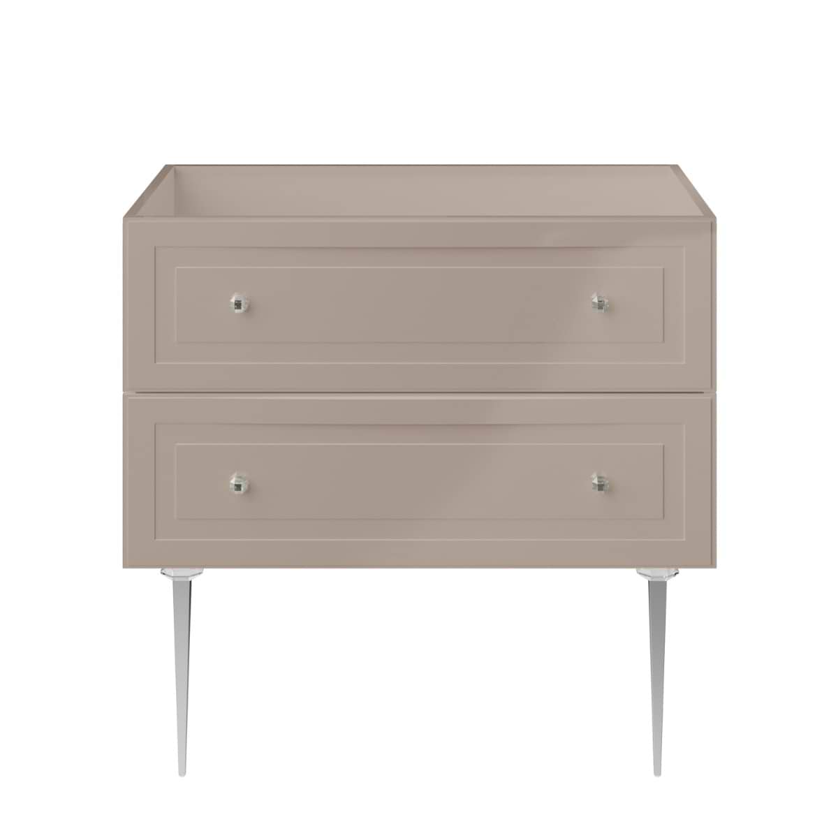 Alma Taupe 36" Single Vanity with Chrome Legs & Knobs without Top 