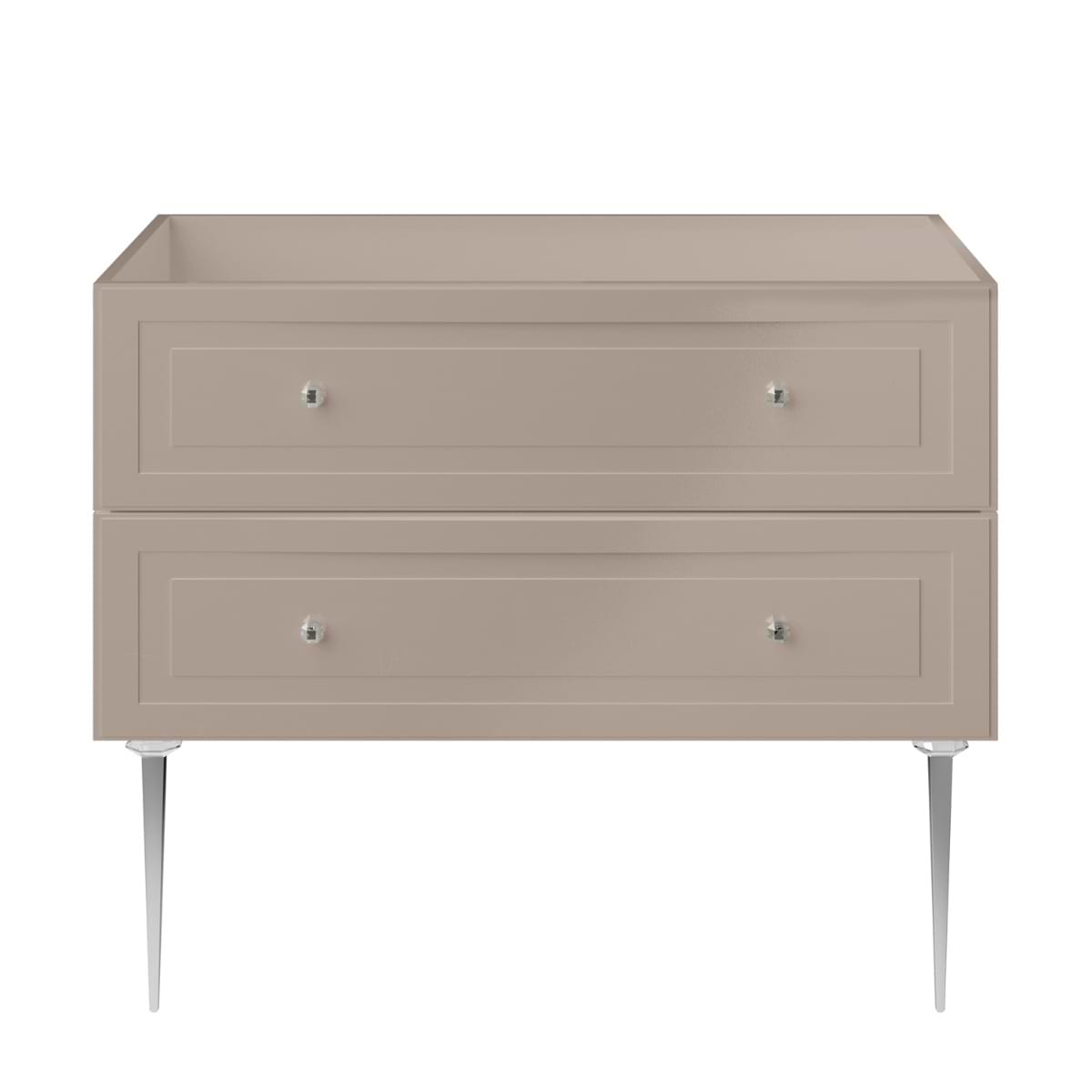 Alma Taupe 42" Single Vanity with Chrome Legs & Knobs without Top 