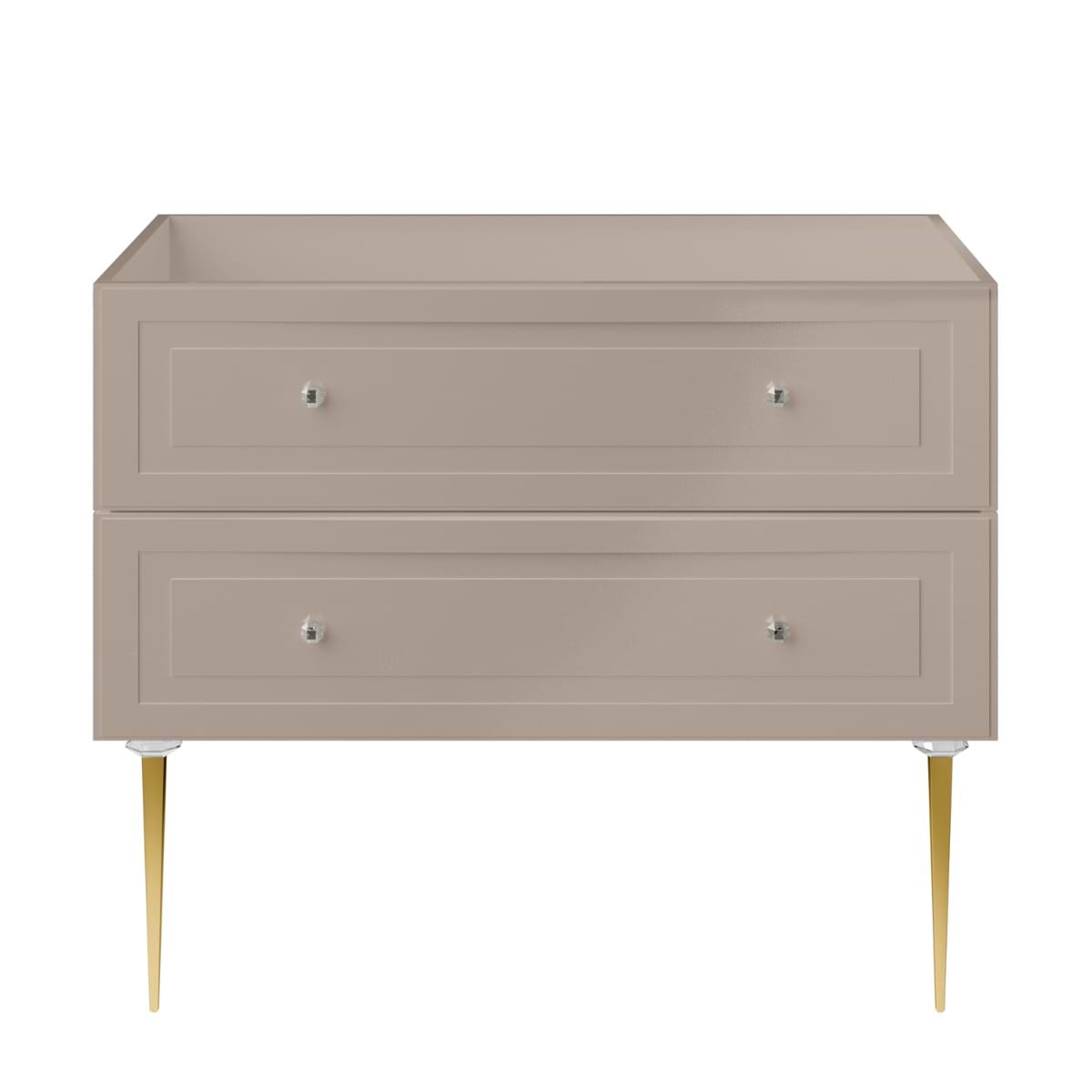 Alma Taupe 42" Single Vanity with Gold Legs & Knobs without Top 