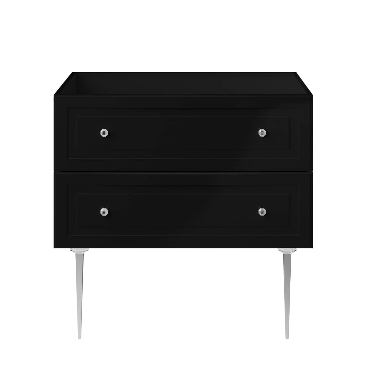 Alma Black 36" Vanity with Chrome Legs & Knobs without Top 