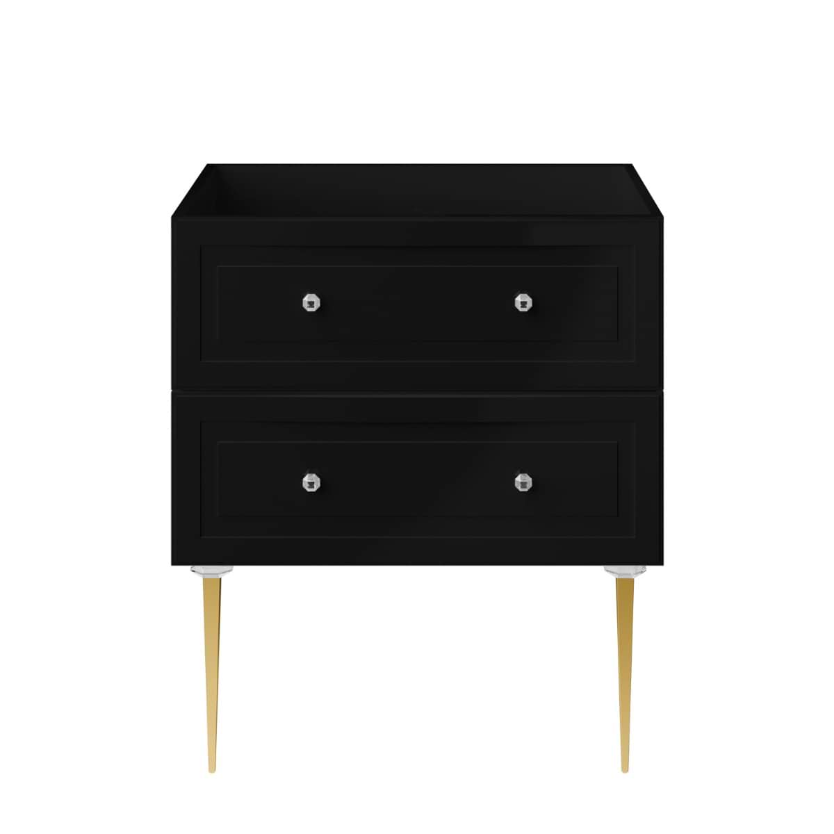 Alma Black 30" Vanity with Gold Legs & Knobs without Top 