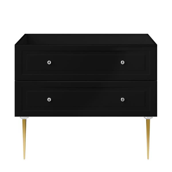Alma Black 42" Vanity with Gold Legs & Knobs without Top