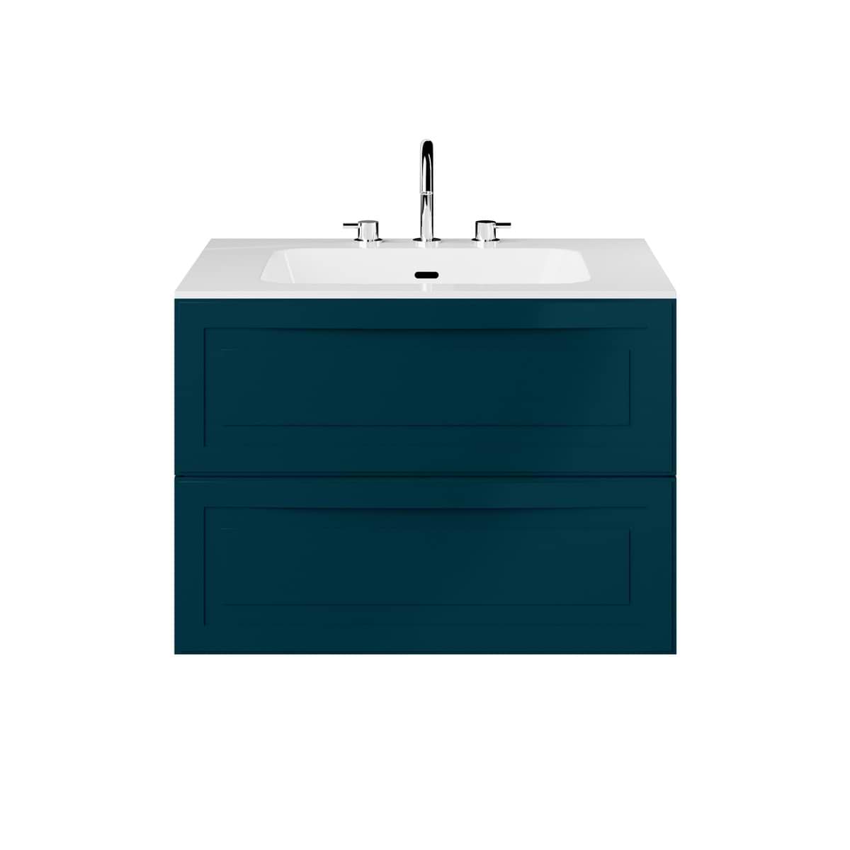 Alma Turquoise 30" Vanity with Integrated White Solid Surface Top 