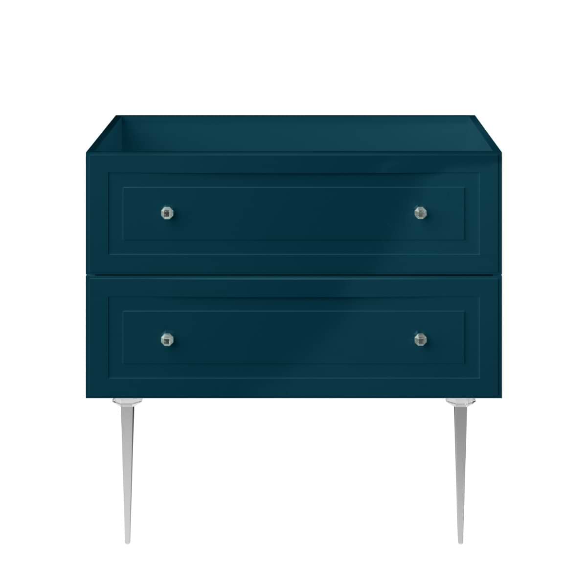 Alma Turquoise 36" Vanity with Chrome Legs & Knobs without Top 