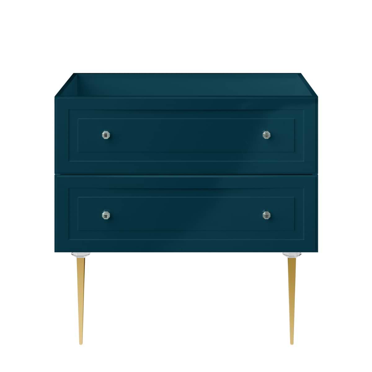 Alma Turquoise 36" Vanity with Gold Legs & Knobs without Top 