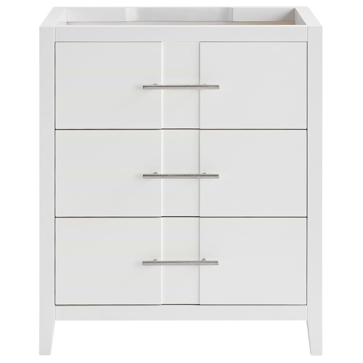 Iconic White and Silver 30" Single Vanity without Top 