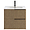 Kora Art Faux Fluted 24" Single Vanity with Integrated White Ceramic Top & Black Handles