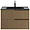 Kora Art Faux Fluted 32" Single Vanity with Integrated Black Ceramic Top & Black Handles
