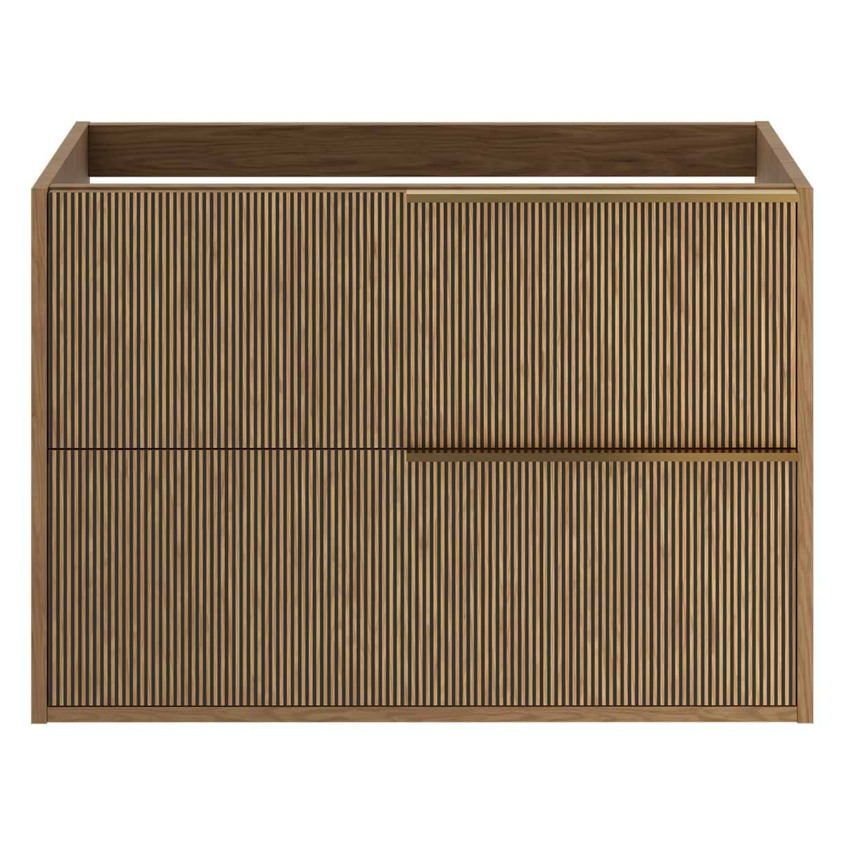 Kora Art Faux Fluted 32" Single Vanity with Gold Handles without Top 