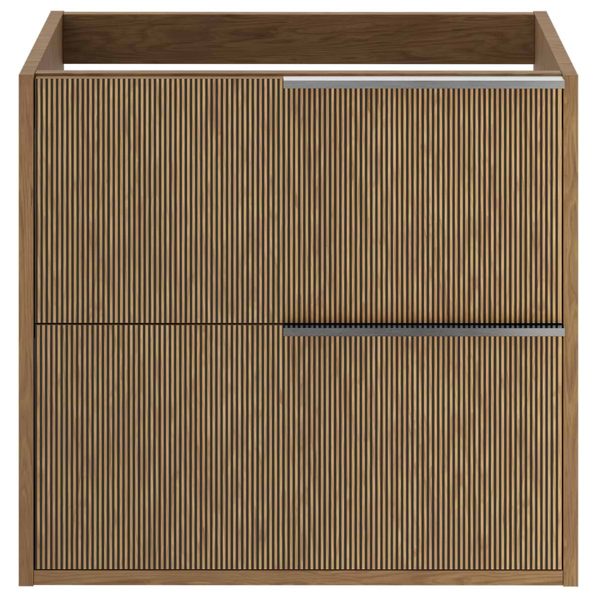 Kora Art Faux Fluted 24" Single Vanity with Silver Handles without Top 